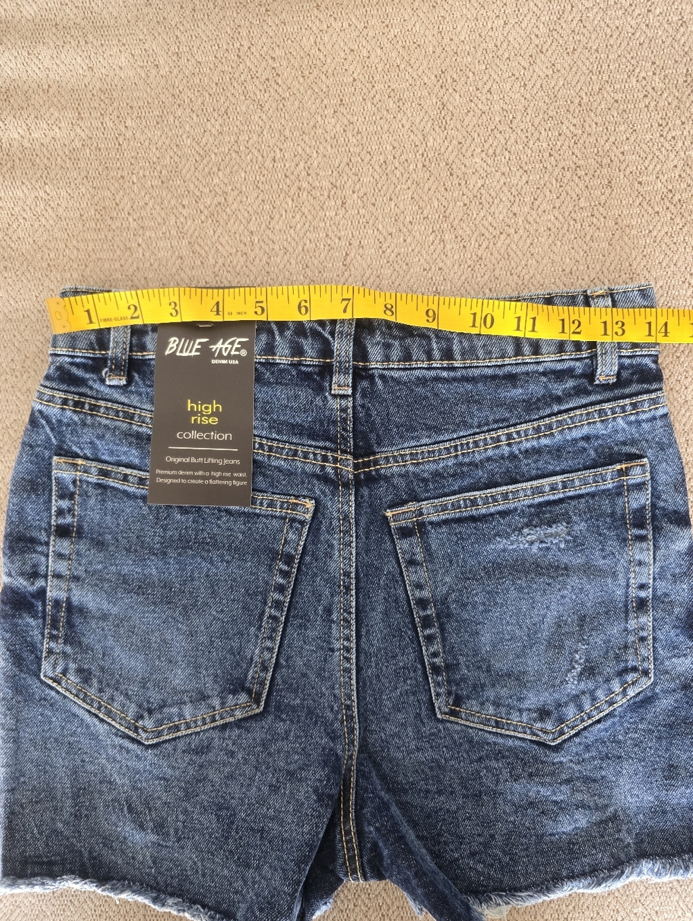 Blue Age Butt Lifting High Rise Distressed JS-2021 Jean Shorts - Size Medium - Picture 5 of 10